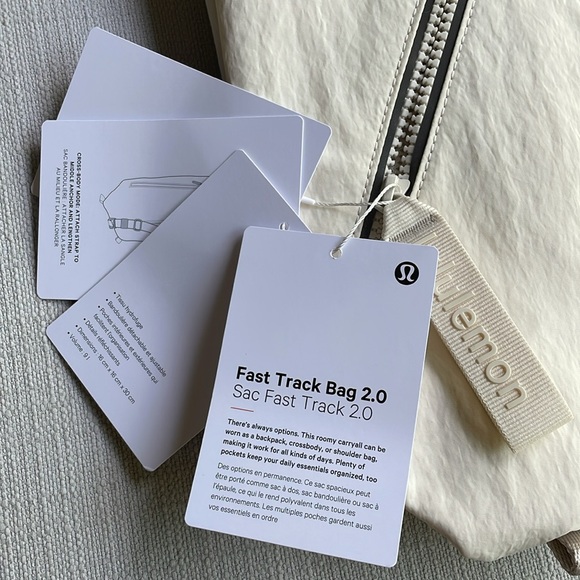 NWT Lululemon Fast Track Bag 2.0 9L - light ivory main image 7